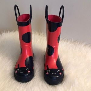 Carter’s Red & Navy Polka dot ladybug rain boots